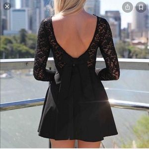 Lace Black Skater Dress